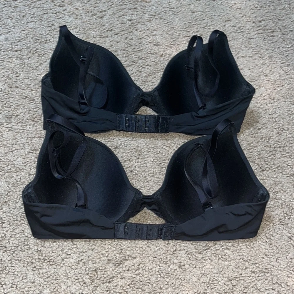 Gap Body Favorite T-Shirt Bra Lightly Padded Adjustable Straps Black 32C (Set 2)